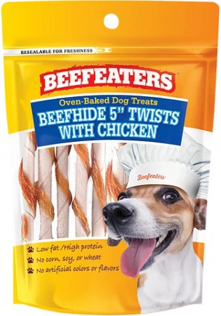 Picture of Beefeaters BFE02146 Oven Baked Beefhide & Chicken Twists Dog Treat