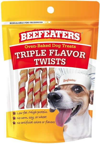Picture of Beefeaters BFE02151 1.41 oz Oven Baked Triple Flavor Twists Dog Treat