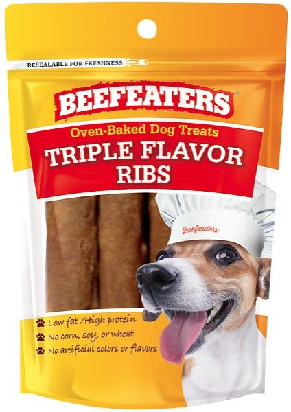 Picture of Beefeaters BFE02298 1.65 oz Oven Baked Triple Flavor Ribs Dog Treat