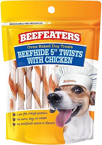 Picture of Beefeaters BFE02397 Oven Baked Beefhide & Chicken Twists Dog Treat