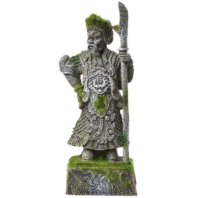 Picture of Blue Ribbon Pet Products BR01847 3.5 x 3 x 8.5 in. Exotic Environments Thai Warrior Statue with Moss Aquarium Ornament