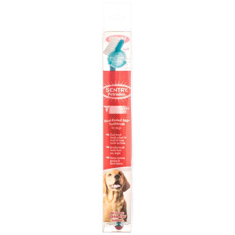 Picture of Sentry CN51086 8.25-1.25 in. dia. Petrodex Dual Ended 360 deg Large Toothbrush for Dogs
