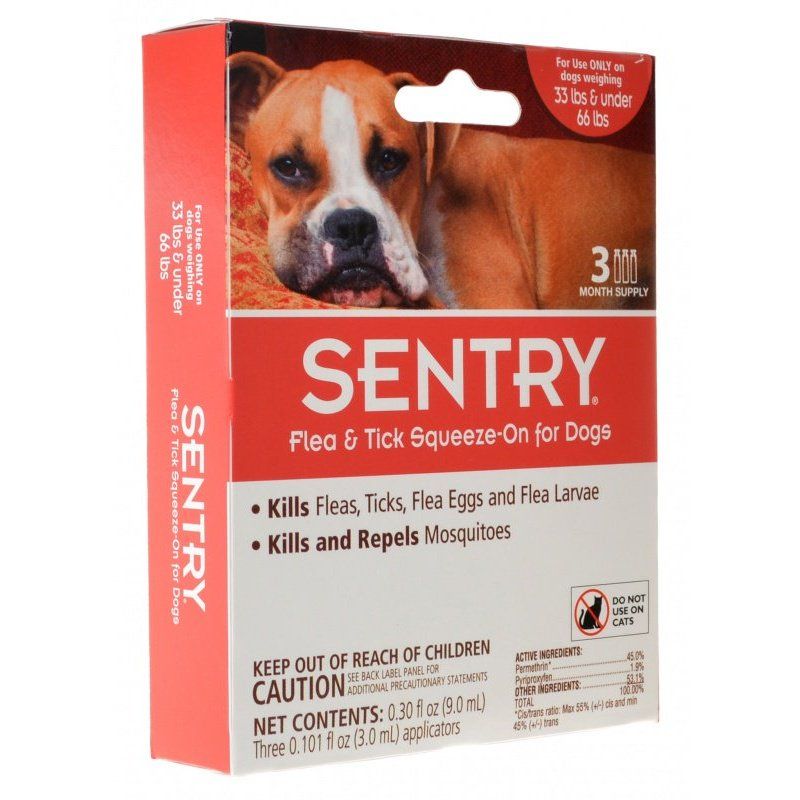 Picture of Sentry SG02364 33-66 lbs Flea & Tick Squeeze-On for Dogs - Large - 3 Count