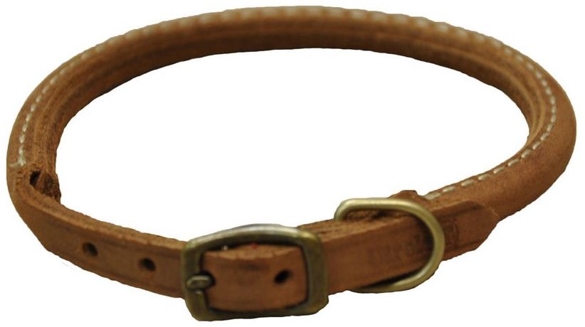 Picture of Circle T Leather 3216CH18 CircleT Rustic Leather Dog Collar&#44; Chocolate