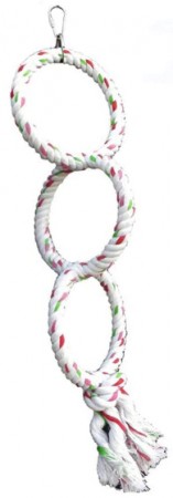 Picture of A&E Cage AE01270 Happy Beaks Triple Ring Cotton Rope Swing