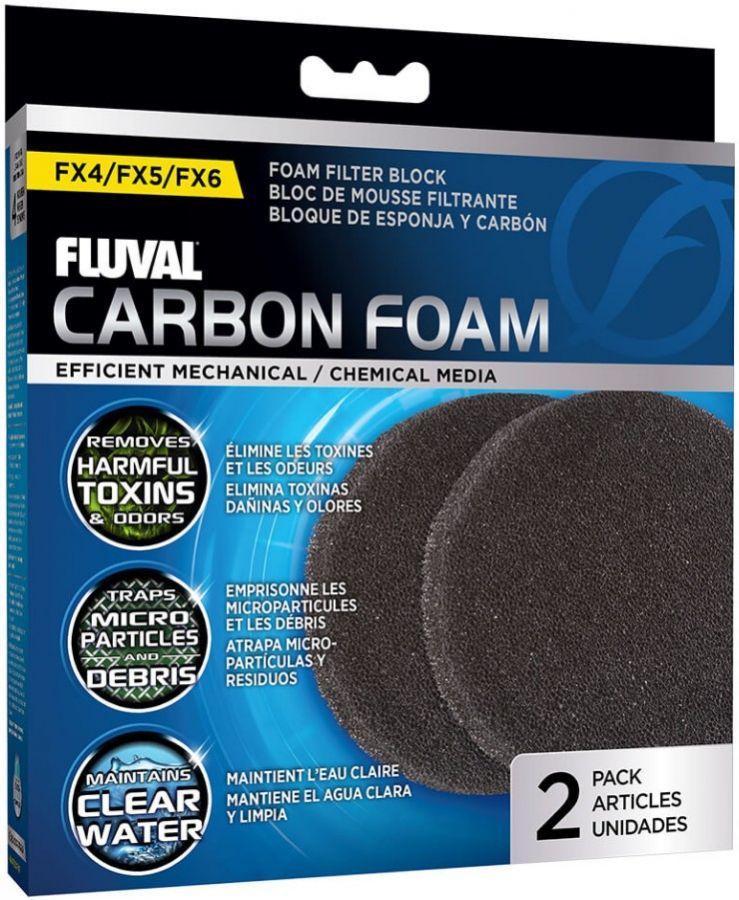 Picture of Fluval XA0249 FX5-6 Replacement Carbon Impregnated Foam Pad - 2 Count