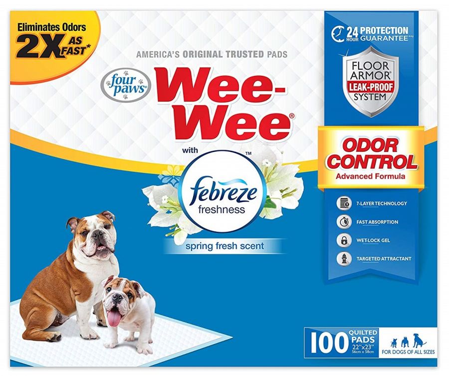 Picture of Four Paws FF97436 Wee-Wee Dog Pads - Febreze Freshness - 100 Count