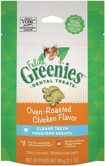 Picture of Greenies GR11130 2.1 oz Feline Natural Dental Treats Oven Roasted Chicken Flavor