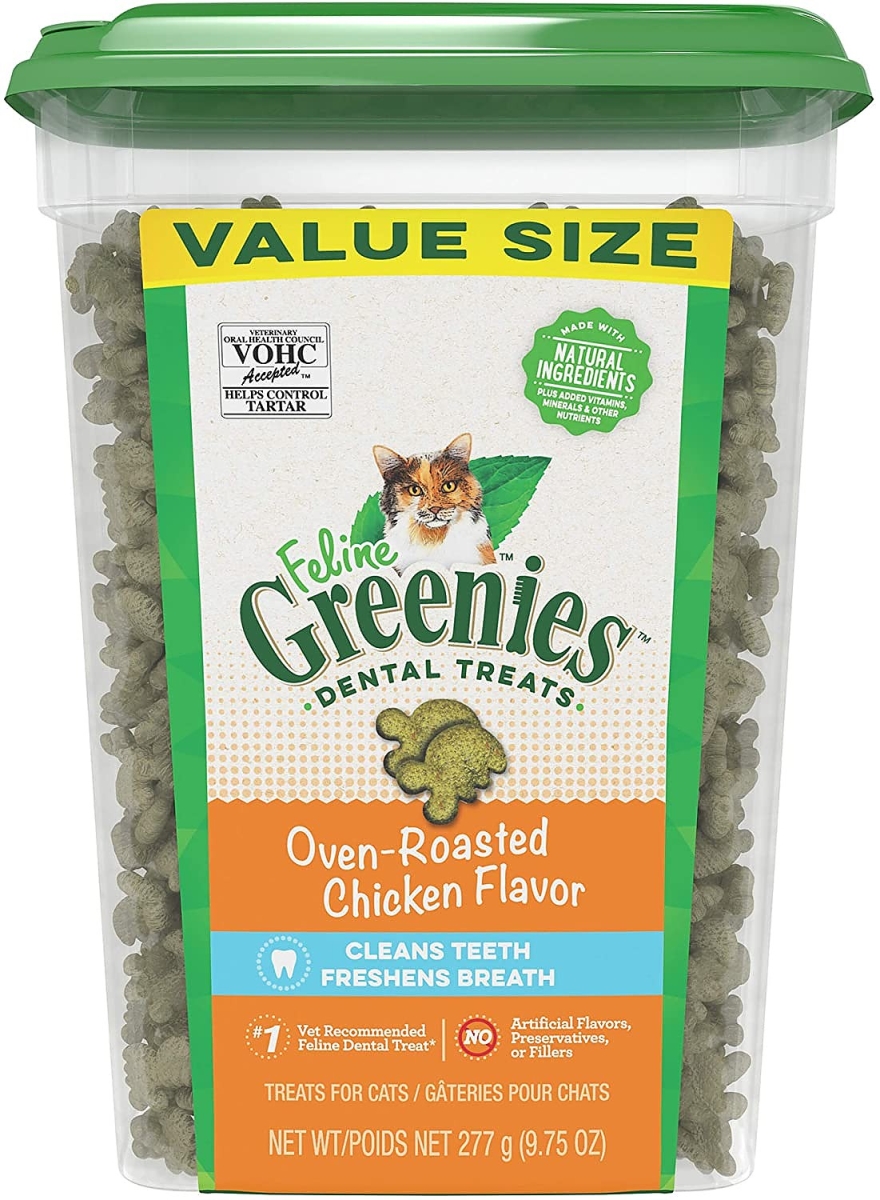 Picture of Greenies GR11132 9.75 oz Feline Natural Dental Treats Oven Roasted Chicken Flavor