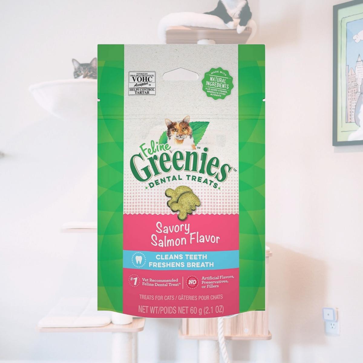 Picture of Greenies GR11139 2.5 oz Feline Natural Dental Treats Tempting Salmon Flavor