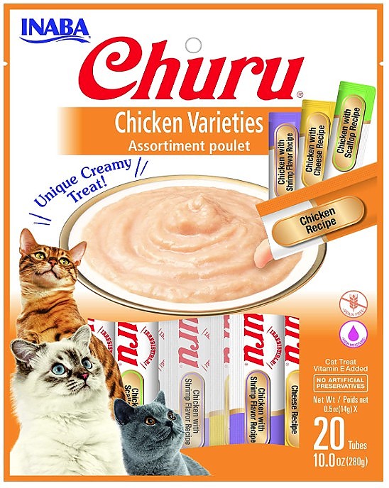 Picture of Inaba INA00713 Churu Chicken Varieties Creamy Cat Treat - 20 Count