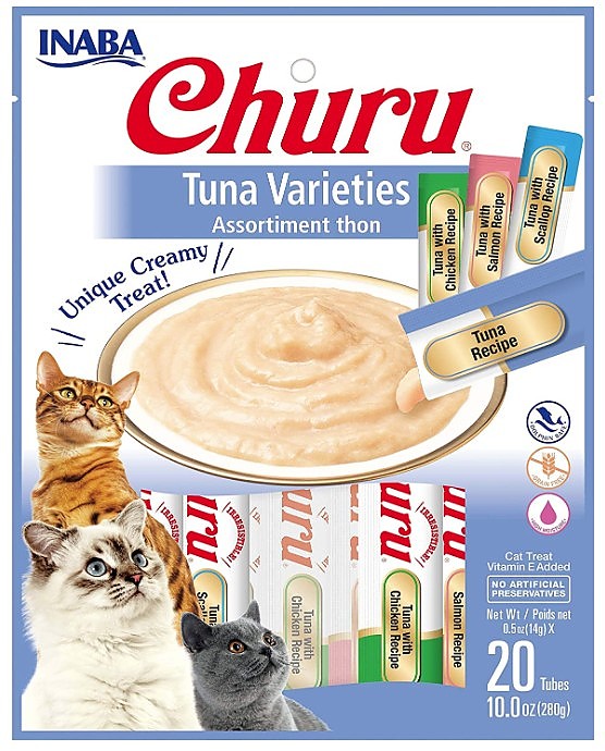 Picture of Inaba INA00714 Churu Tuna Varieties Creamy Cat Treat - 20 Count