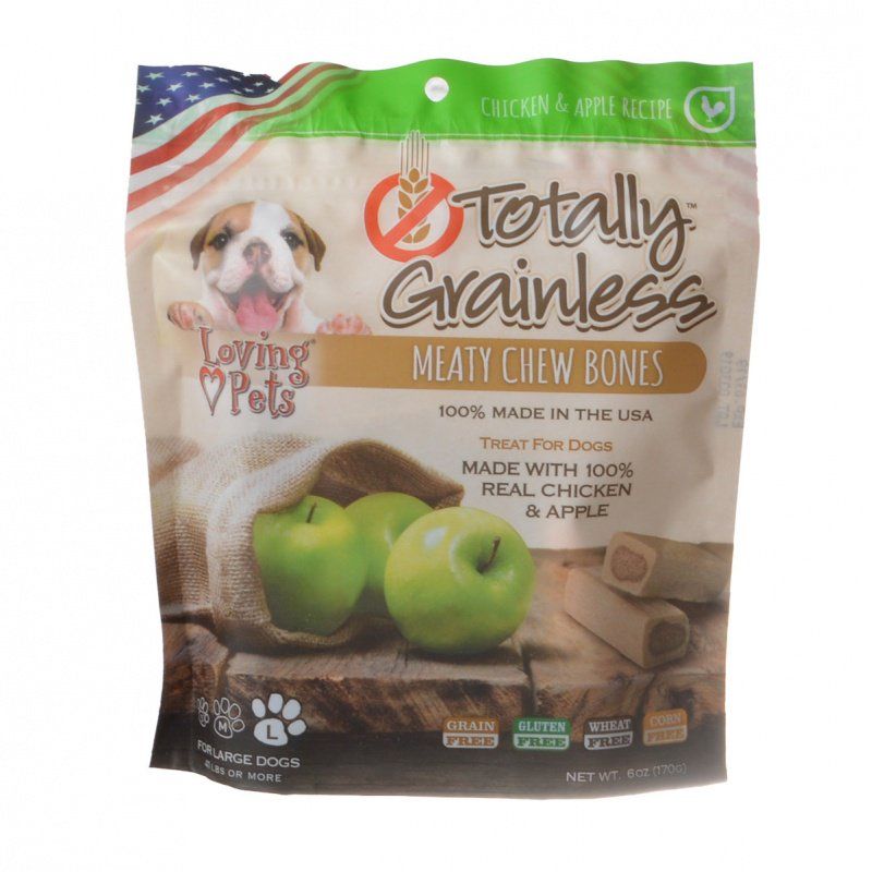 Picture of Loving Pets PC05311 6 oz Totally Grainless Meaty Chew Bones Dog - Chicken & Apple - Large