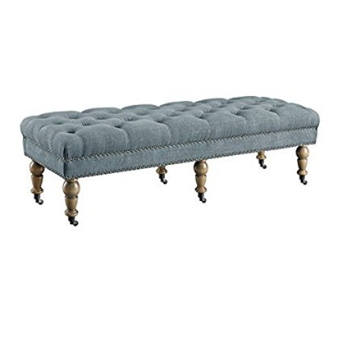 Picture of Linon Home DTcor 368254BLU01U 62 in. Isabelle Washed Blue Linen Bench