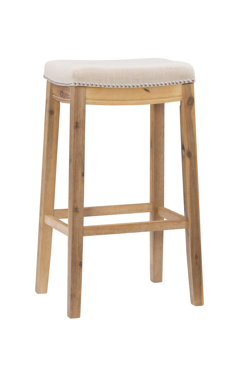 Picture of Linon Home Decor BS215NAT01 32 x 18.75 x 13 in. Claridge Acacia Wood Rustic Brown Bar Stool