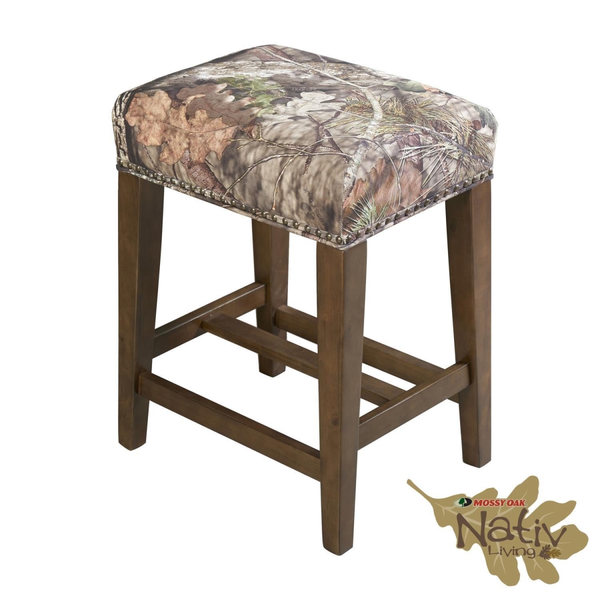 Picture of Linon Home Decor BS220MOSS01U 30.5 x 20.88 x 15.63 in. The Mossy Oak Brown Native Living Backless Bar Stool