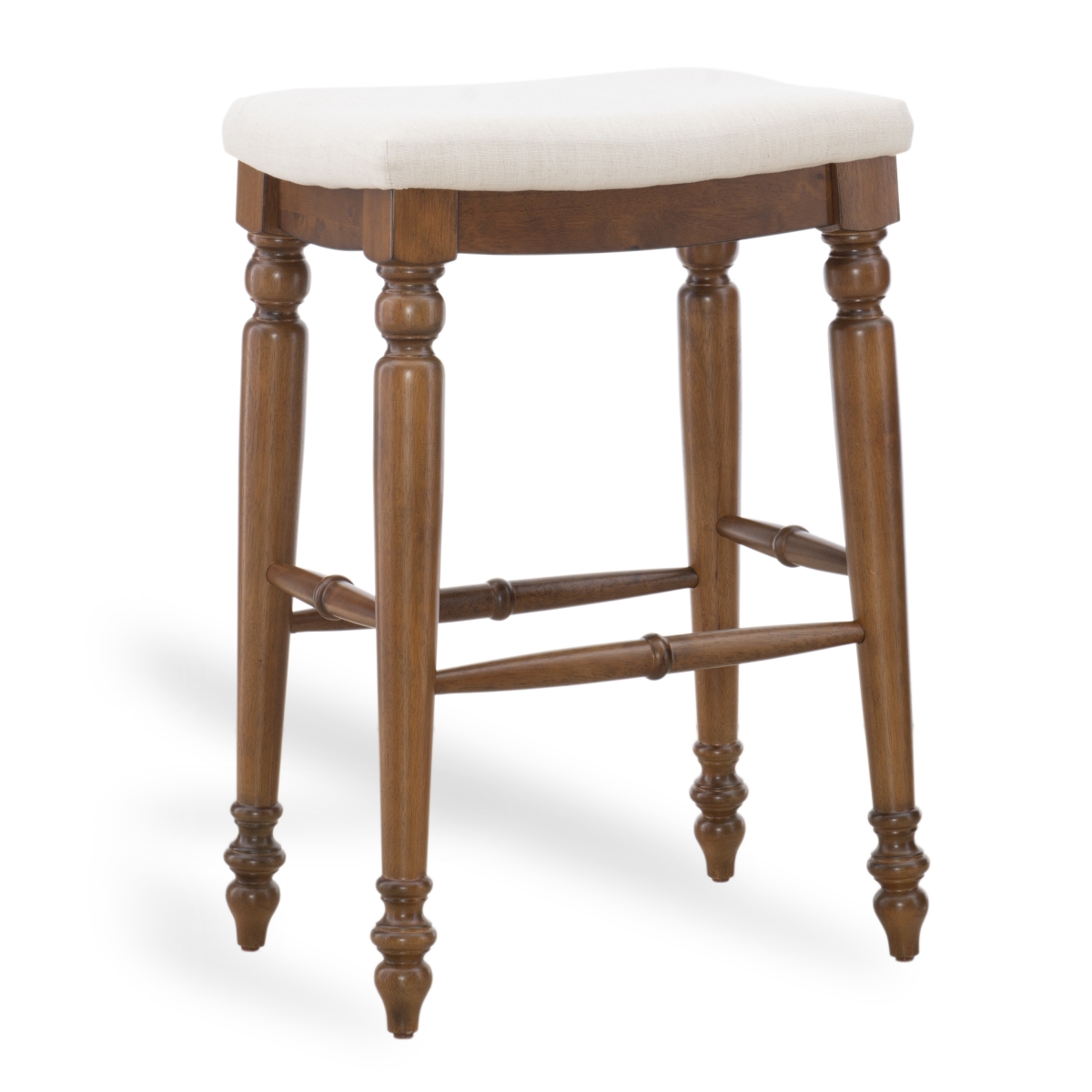 Picture of Linon Home Decor BS241WAL01U 30 x 21 x 14.75 in. Marino Backless Bar Stool&#44; Linen & Walnut