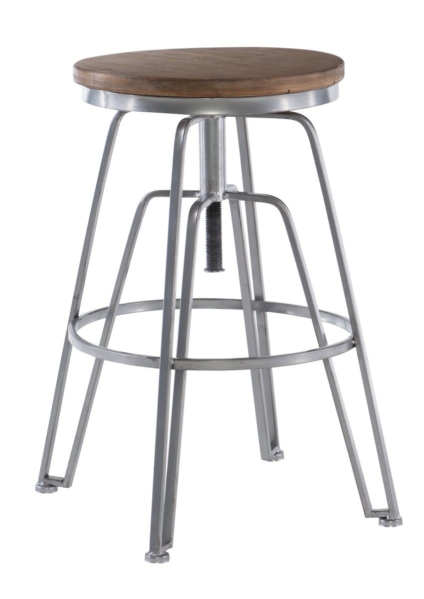 Picture of Linon Home Decor AC131SIL1AS 25-29 x 21.5 x 21.5 in. Silver Wood & Metal Adjustable Stool