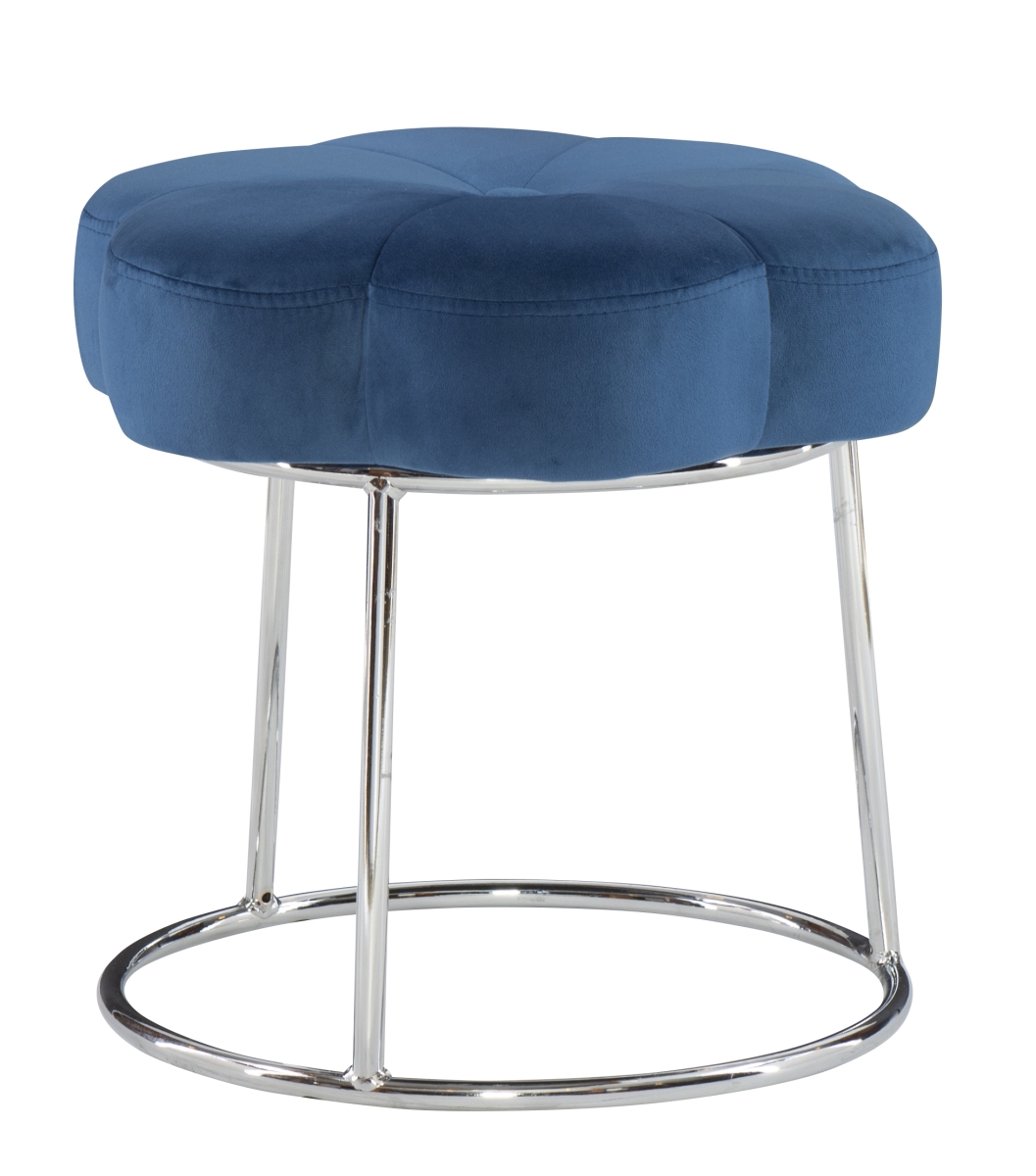 Picture of Linon Home Decor ST006NVY01ASU 17.75 x 17.75 x 17.75 in. Seraphina Accent Vanity Stool&#44; Navy Blue