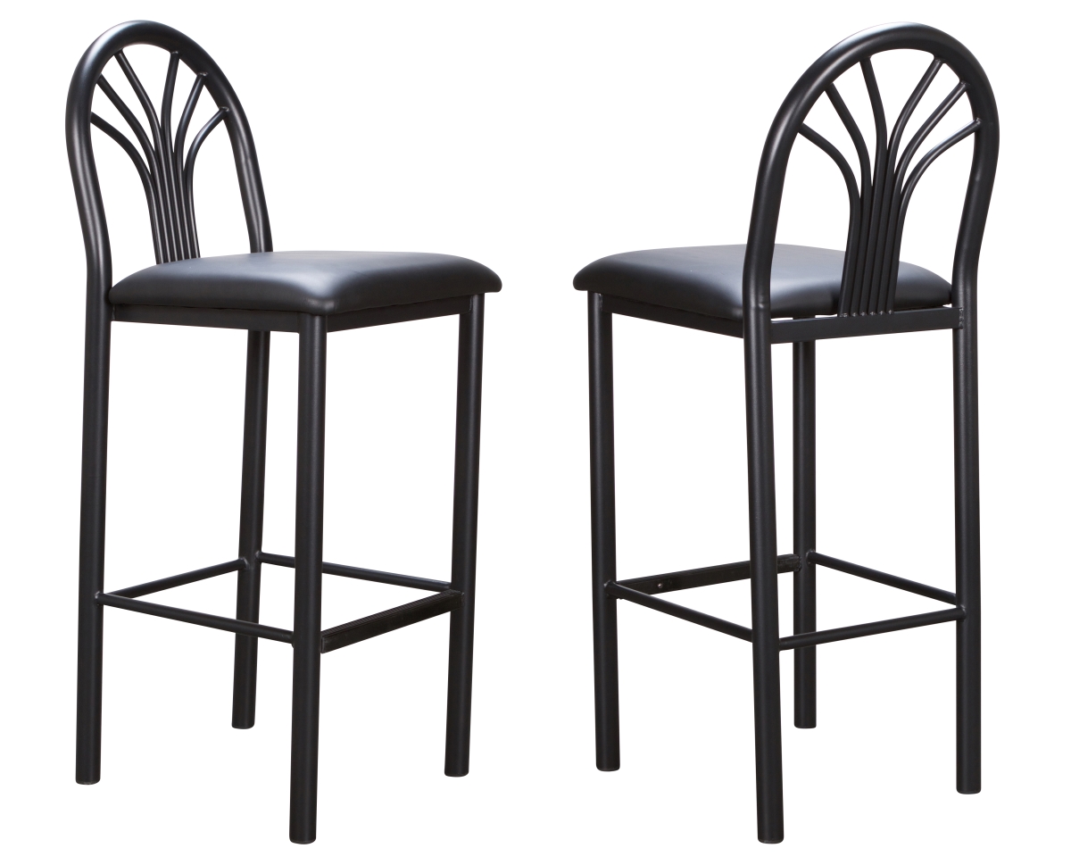 Picture of Linon Home Decor BS259BLK02 45 x 17 x 17 in. Thayer Barstool, Black - Set of 2