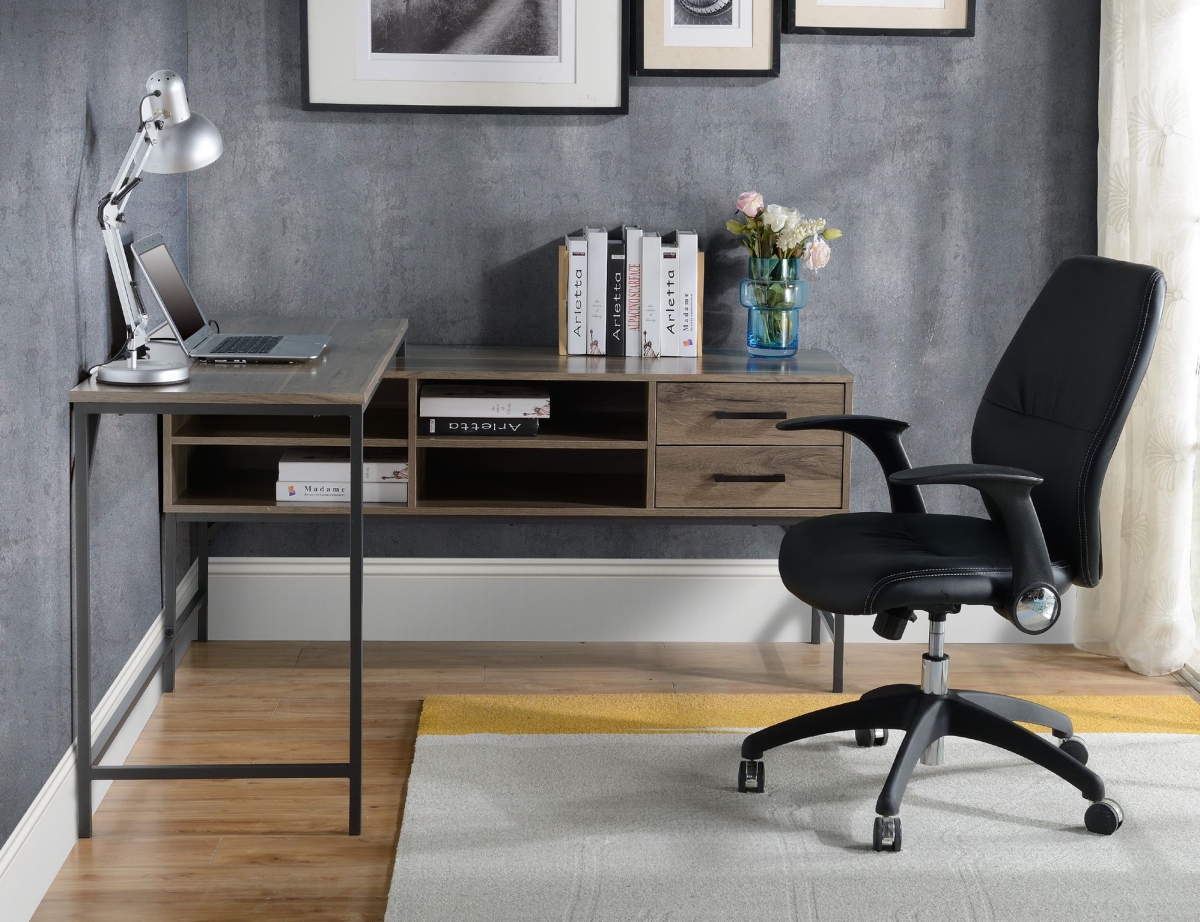 Picture of Legacy Home DESK-1930005-UBS 56 x 56 x 30 in. Burbank L-Shaped Desk&#44; Brown