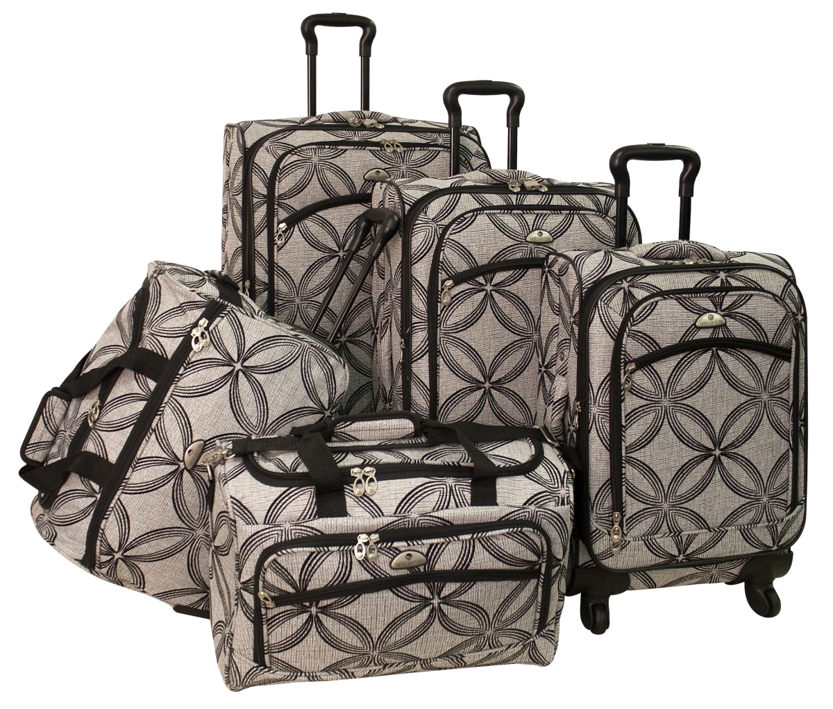 Picture of American Flyer 88900-5 BLGR 5 - Piece Clover Spinner Luggage Set&#44; Silver