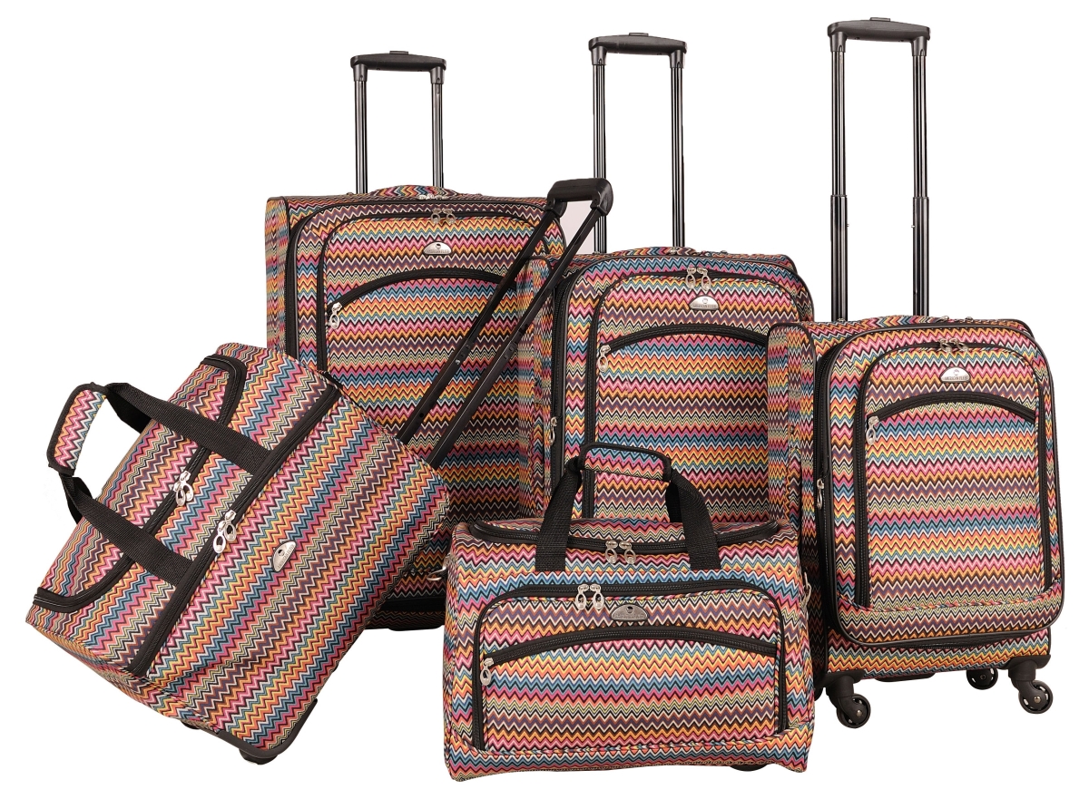 Picture of American Flyer 96300-5 PIN 5 - Piece Gold Coast Spinner Luggage Set&#44; Pink