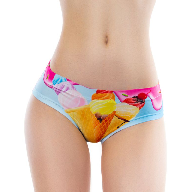 Sweet Me Ice Cream Print Slip Panties - Small - Comfortable Fit