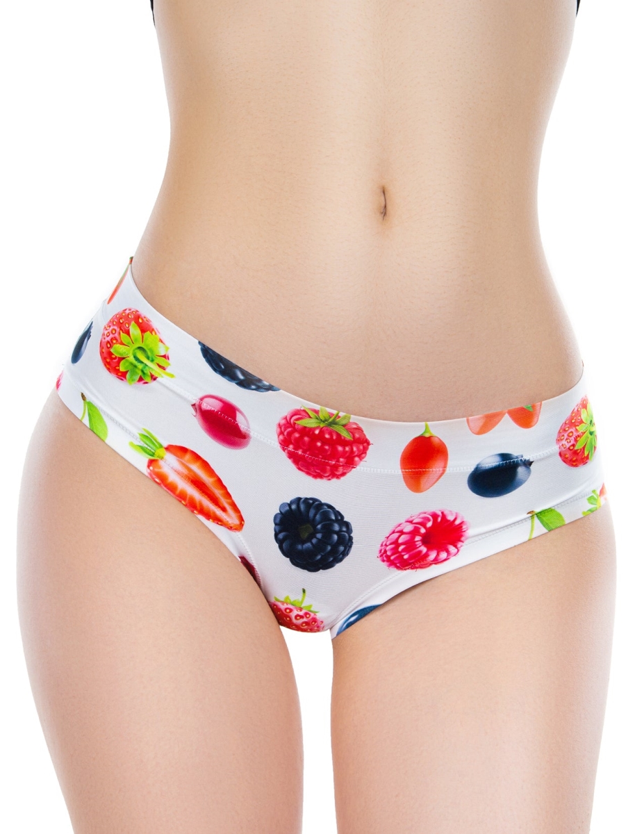 Slip Comfortable Panties with Impressive Prints - Summer Fruits - Fresh Berries - Extra Large