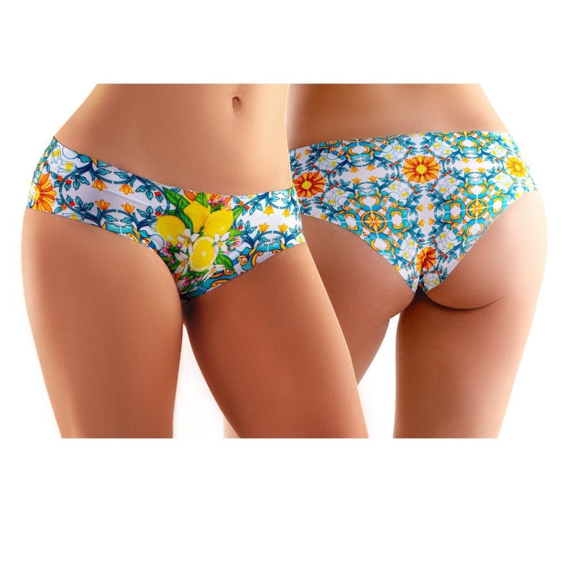 SSLM-11 Slip Comfortable Panties with Impressive Prints - Sicily - Lemon 2 - Small