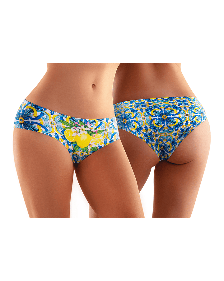 SIL-14 Slip Comfortable Panties with Impressive Prints - Sicily - Lemon 3 - Extra Large