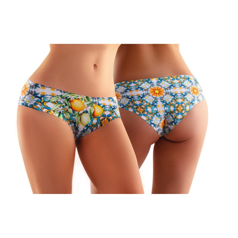 SSO-24 Thong Comfortable Panties with Impressive Prints - Sicily - Orange - Extra Large