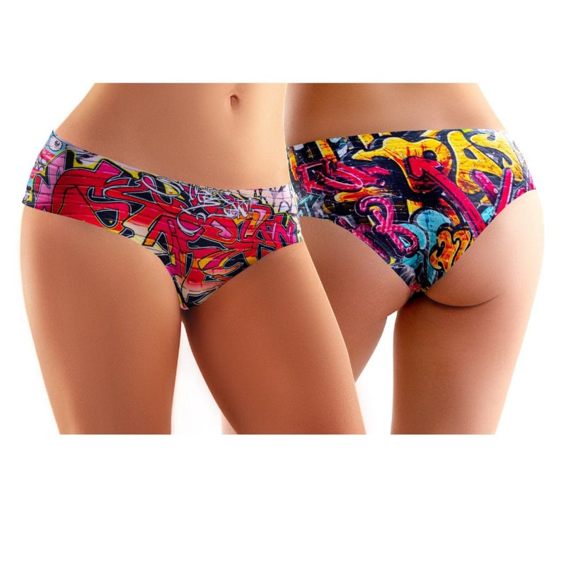 GGT-24 Thong Comfortable Panties with Impressive Prints - Graffity - Trash - Extra Large