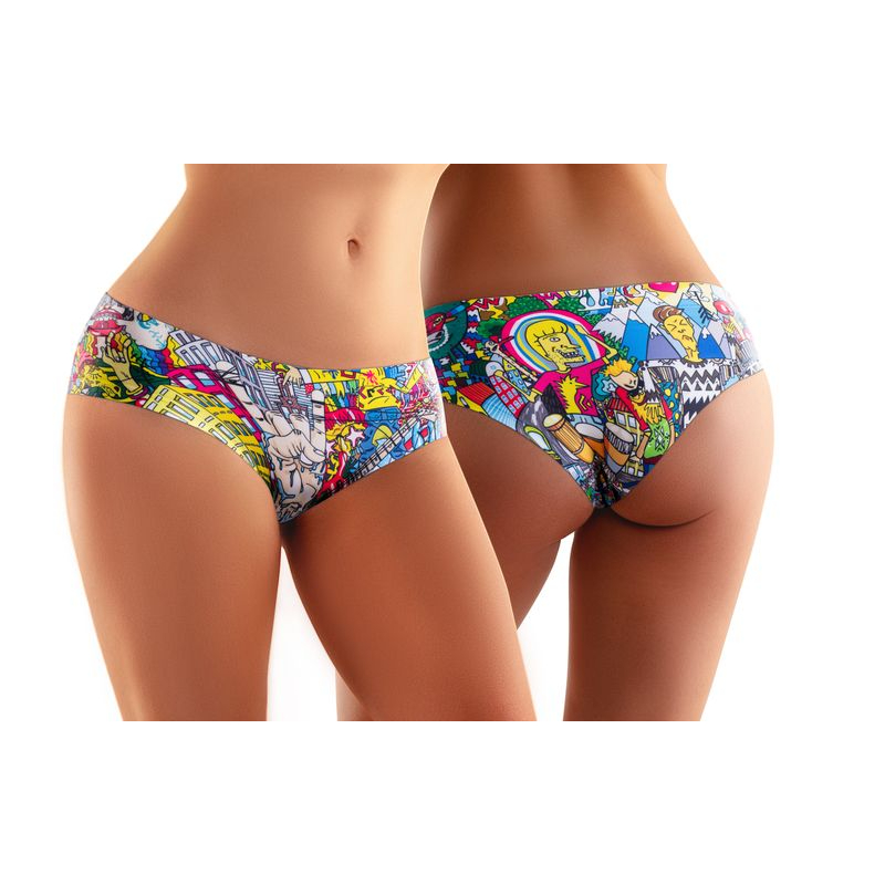 GGC-14 Slip Comfortable Panties with Impressive Prints - Graffity - Corna - Extra Large