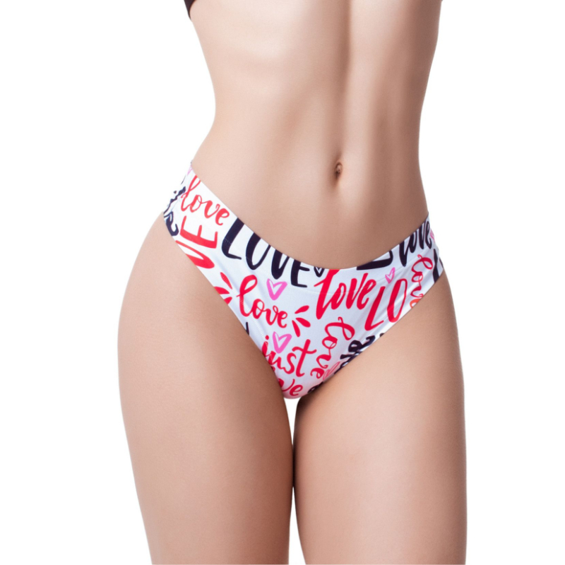 LM-24 Thong Comfortable Panties with Impressive Prints - Love - Message - Extra Large