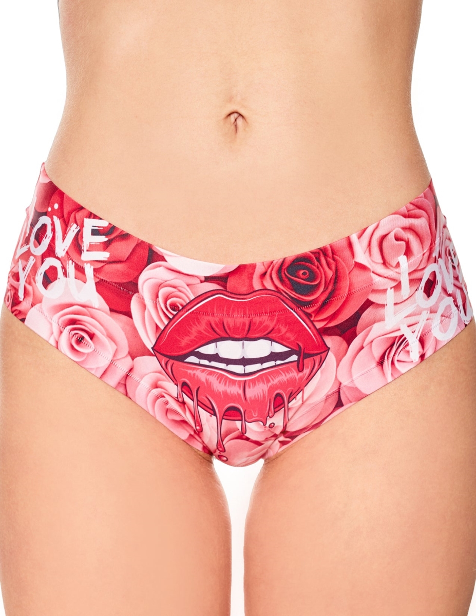 LPA-33 High-Briefs Comfortable Panties with Impressive Prints - Love - Passion - Large