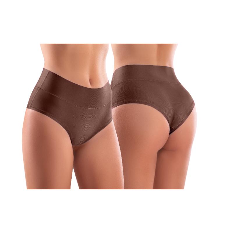 7DC-32 High-Briefs Comfortable Panties with Impressive Prints - 7 Days - Choco - Medium