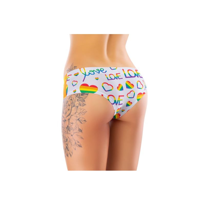 CPL-12 Slip Comfortable Panties with Impressive Prints - Pride - Love Is - Medium