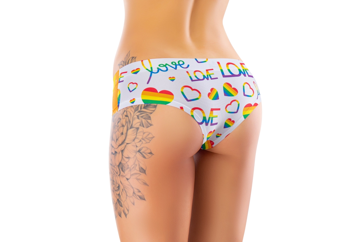 CPL-22 Thong Comfortable Panties with Impressive Prints - Pride - Love Is - Medium