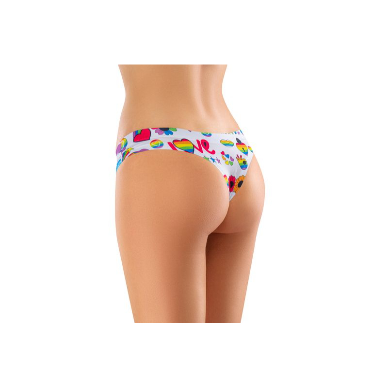 CPF-23 Thong Comfortable Panties with Impressive Prints - Pride - Flag - Large