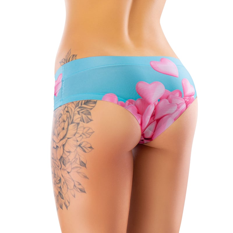 CLH-33 High-Briefs Comfortable Panties with Impressive Prints - Love - Happy - Large