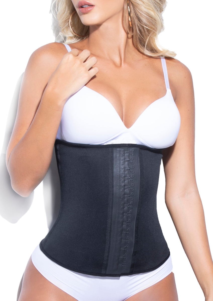 6067S BK M Latex Waist Cincher, Black - Medium