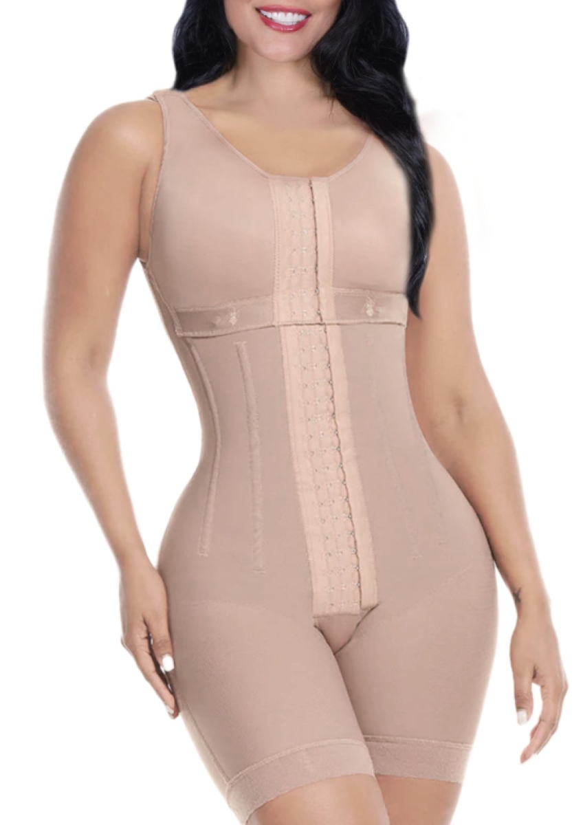 Picture of Siluet Raiza Cocoa XL BBL Shapewear Bodysuit with Rods, Cocoa - Extra Large