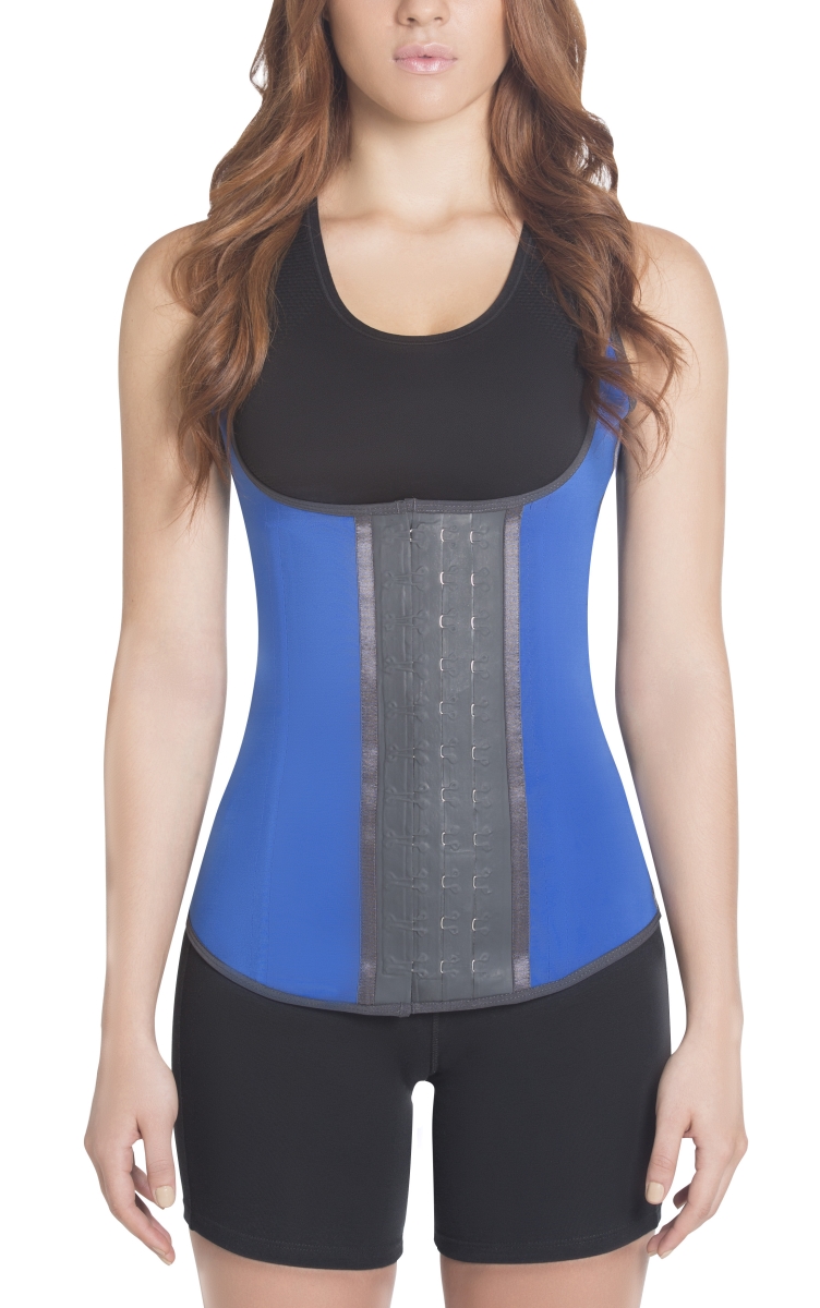 Latex Waist Trainer With Straps-Blue-22