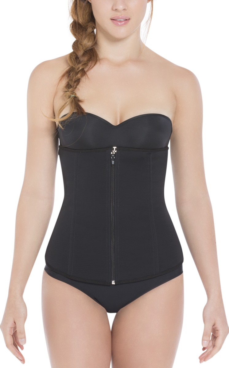 Extra- Strength Compression  Corset Shaper with Latex -  Black- 2XL