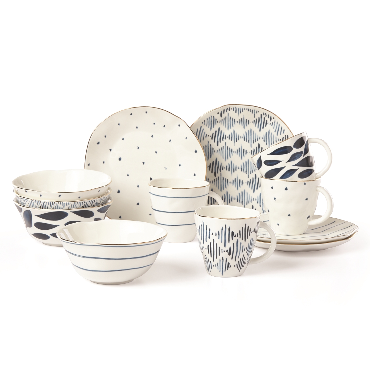 Picture of Lenox 890194 Blue Bay Dessert Set, Blue - 12 Piece