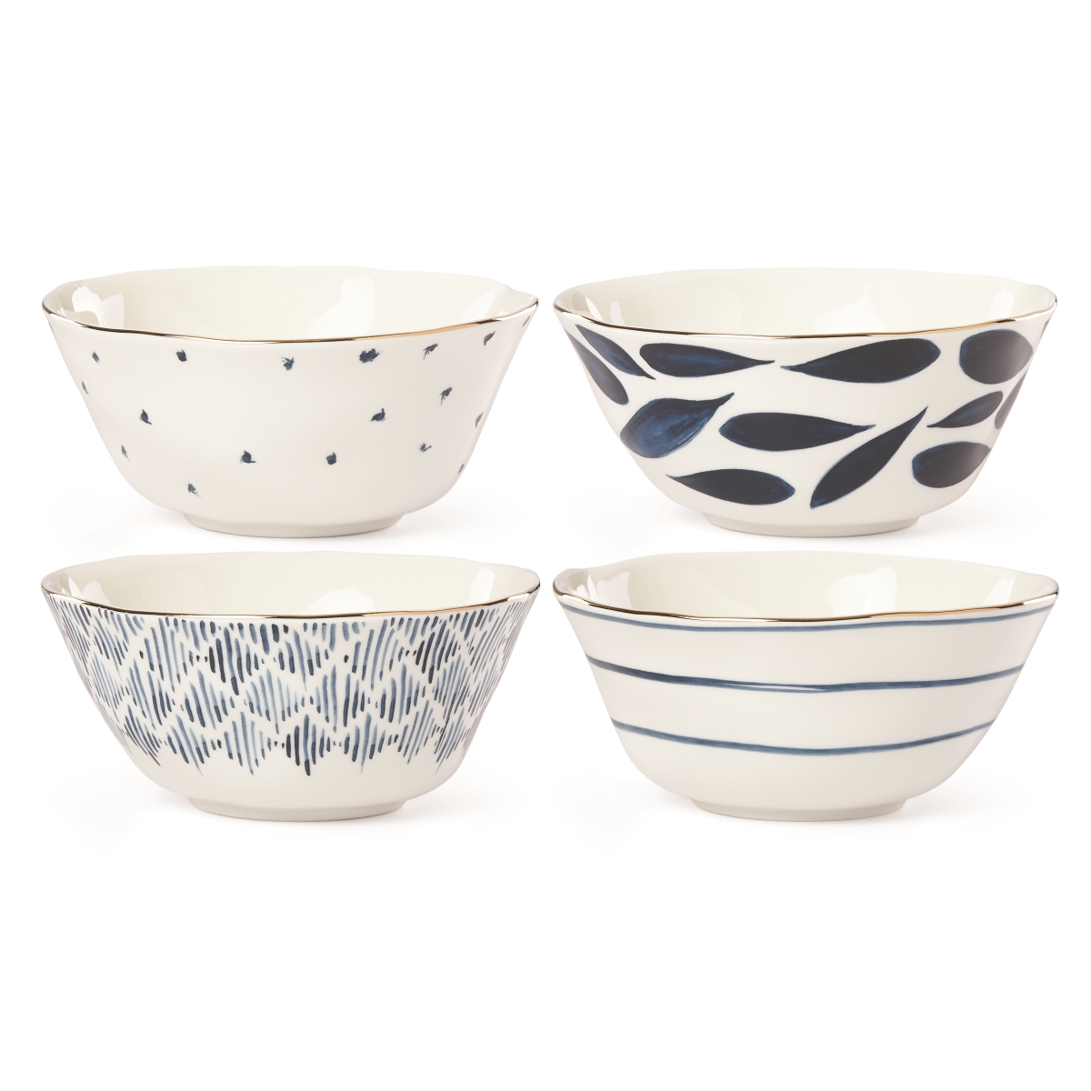 Picture of Lenox 890195 20 oz Blue Bay All Purpose Bowl, White - Set of 4