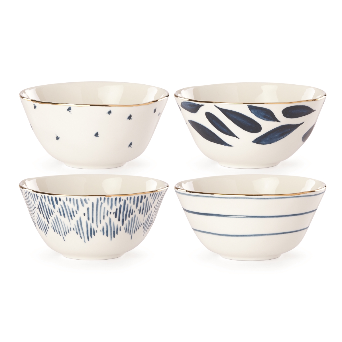Picture of Lenox 890196 9 oz Blue Bay Dw Dessert Bowls, White - Set of 4