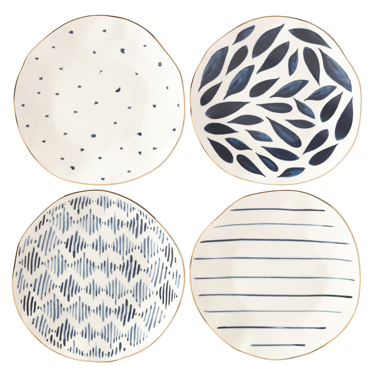 Picture of Lenox 890197 8 in. Blue Bay Dessert Plate, White - Set of 4