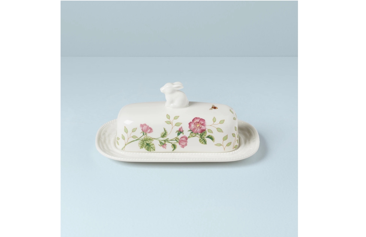 Picture of Lenox 893455 Butterfly Meadow Bunny Covered Butter Dish